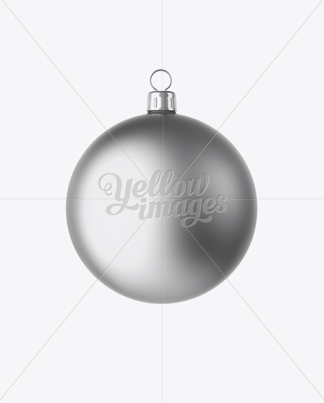 Matte Metallic Christmas Ball Mockup - Front View