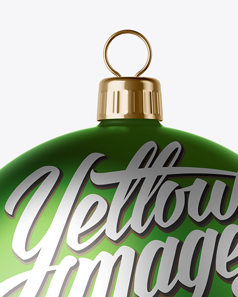 Matte Metallic Christmas Ball Mockup - Front View