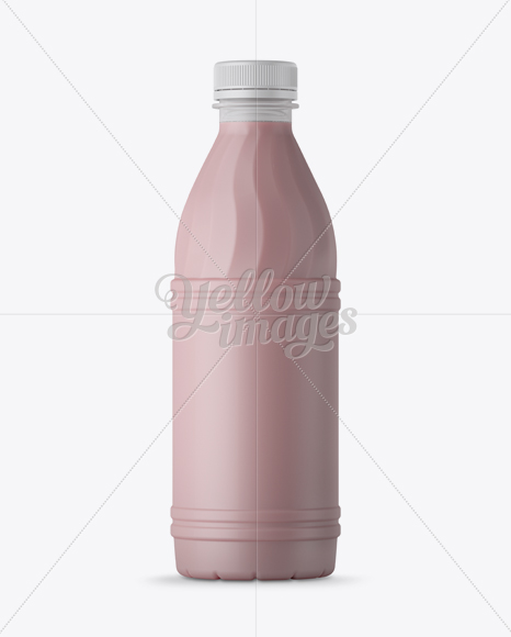 Matte Plastic Bottle w/ Berry Yoghurt Mockup