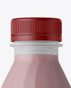 Matte Plastic Bottle w/ Berry Yoghurt Mockup