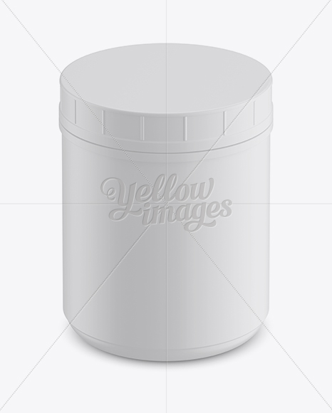 Matte Plastic Jar Mockup - Front View (High-Angle Shot)