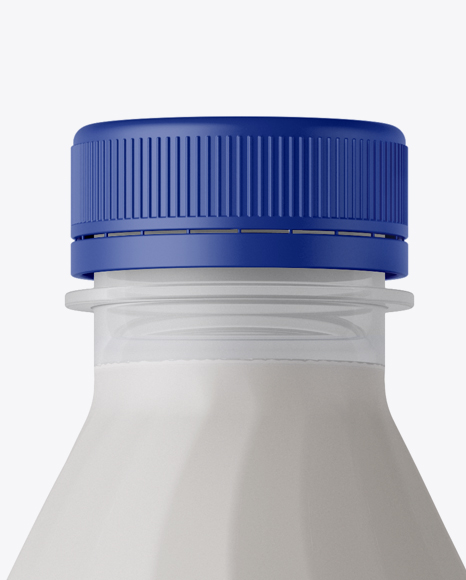 Matte Plastic Milk Bottle Mockup - Front View