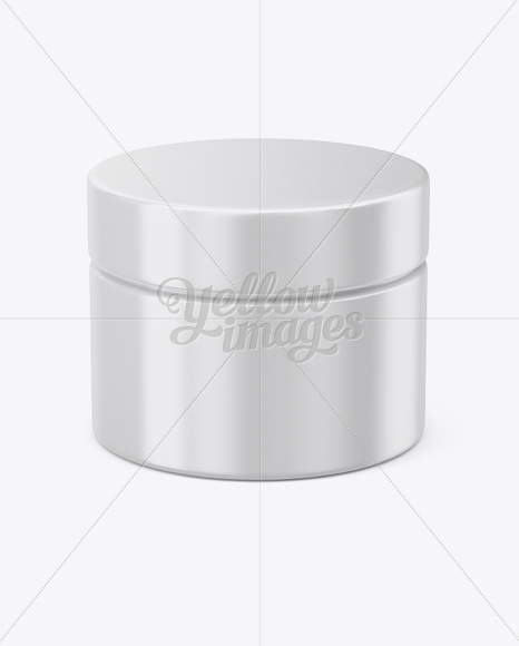 Glossy Plastic Cosmetic Jar Mockup (High-Angle Shot)