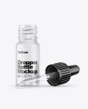 Opened Glass Dropper Bottle Mockup