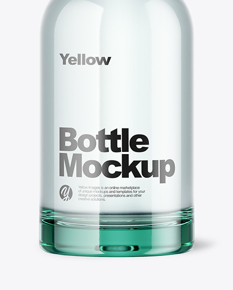 Blue Glass Bottle Mockup