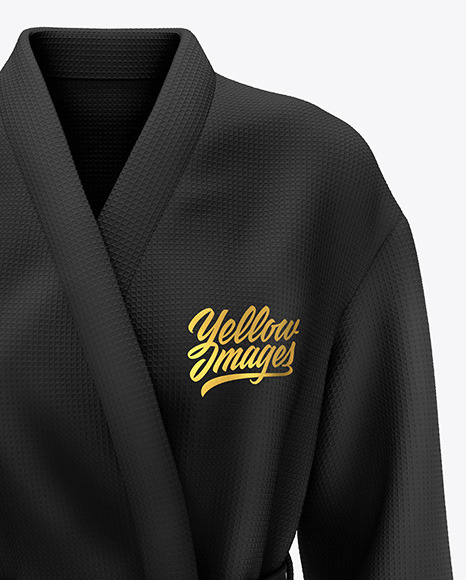 Women's Waffle Robe Mockup - Front View