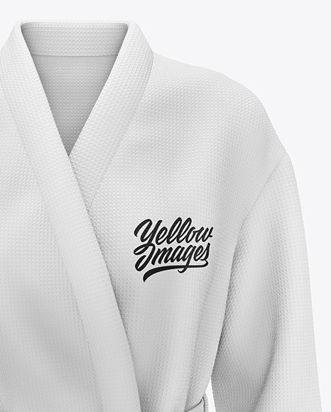 Women's Waffle Robe Mockup - Front View