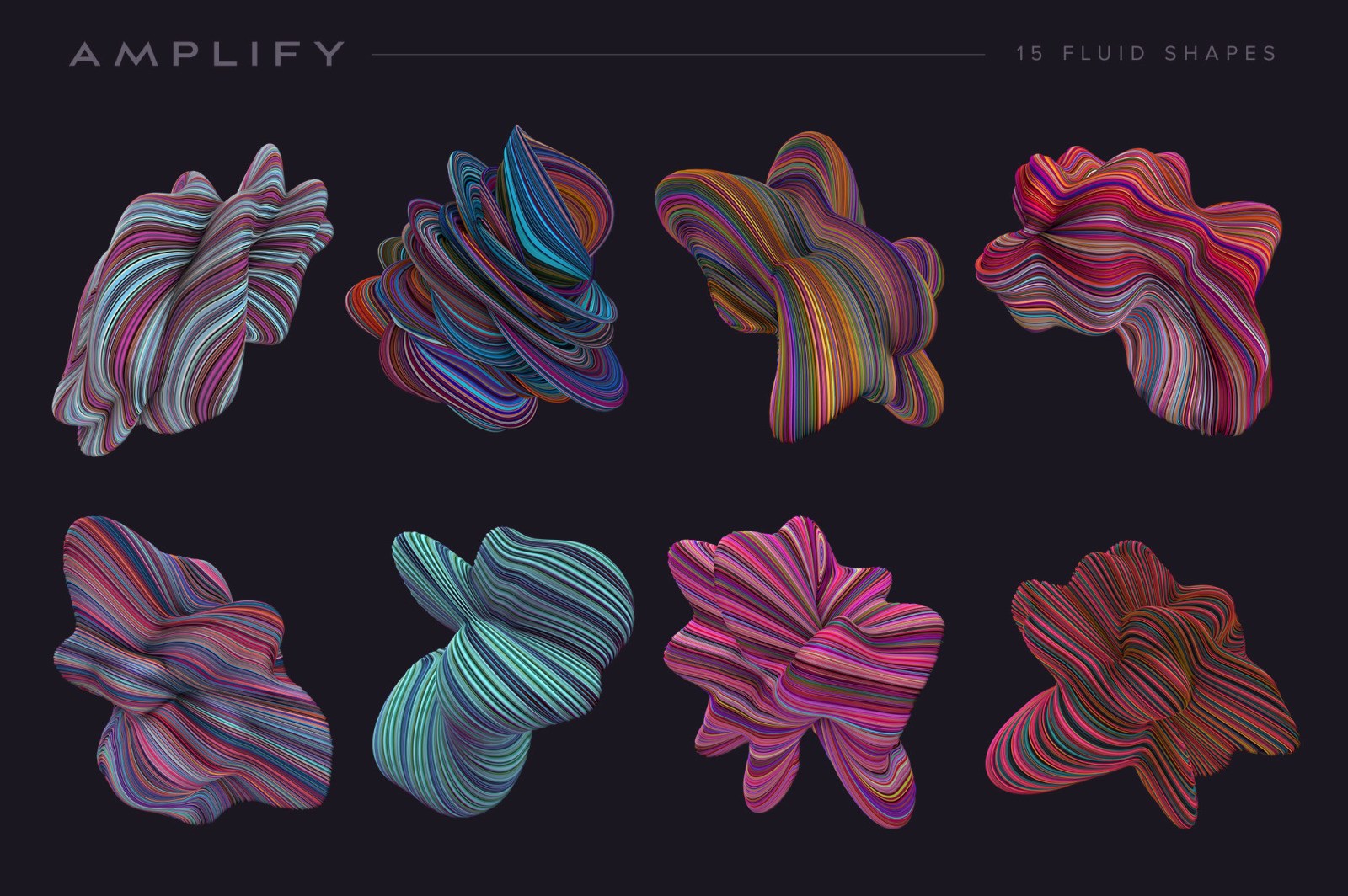 Amplify: 15 Fluid 3D Shapes Amplify: 15 Fluid 3D Shapes