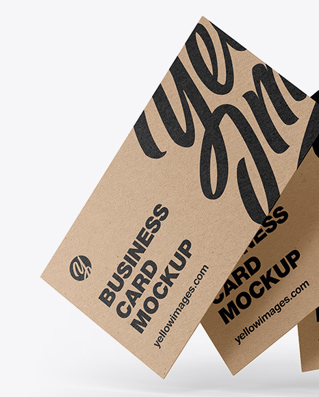 Kraft Business Cards Mockup