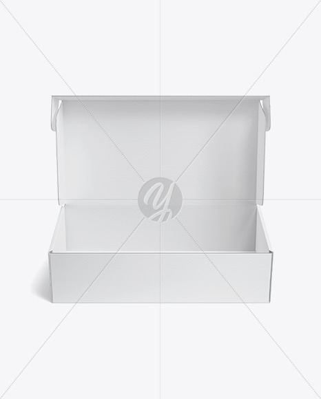 Opened Paper Box Mockup - Front View