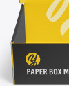 Opened Paper Box Mockup - Front View