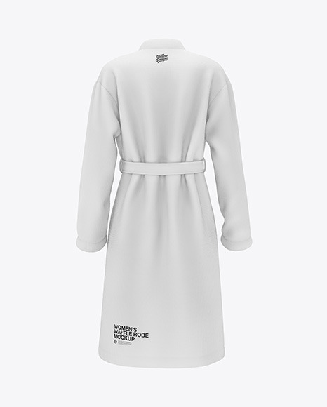 Women&#039;s Waffle Robe Mockup - Back View