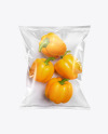 Plastic Bag With Yellow Sweet Peppers Mockup