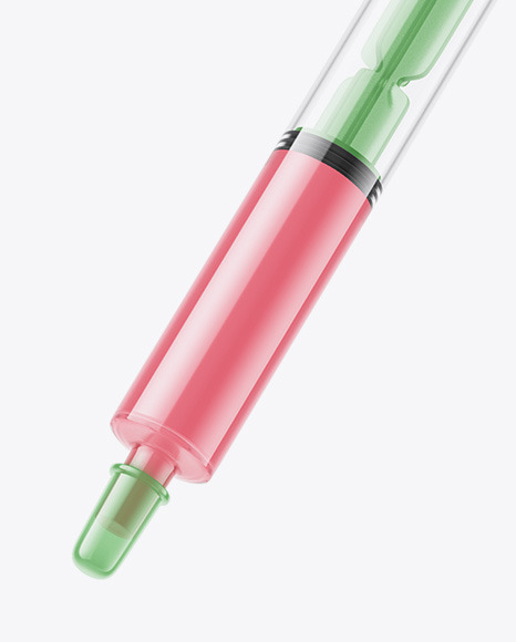 Syringe with Solid Filling and Transparent Plunger Mockup