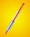 Syringe with Solid Filling and Transparent Plunger Mockup