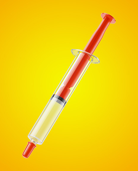 Syringe with Transparent Filling Mockup