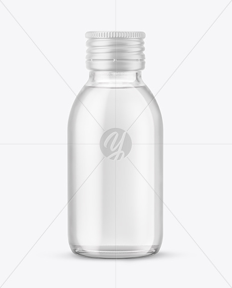 100ml Clear Glass Bottle in Shrink Sleeve Mockup