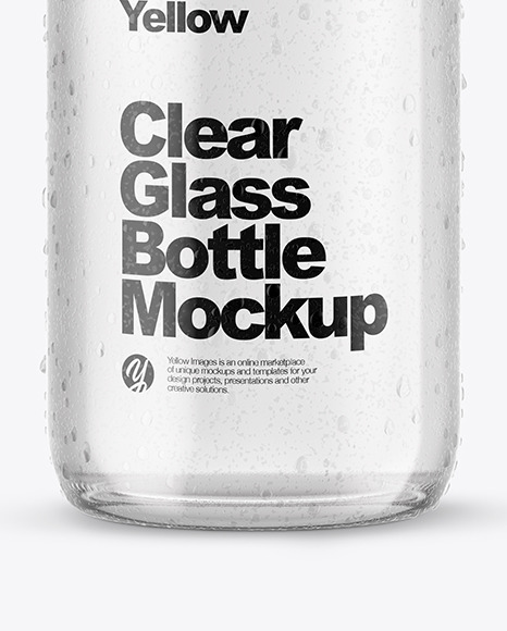 100ml Clear Glass Bottle in Shrink Sleeve Mockup