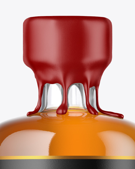 Clear Glass Whiskey Bottle with Wax Mockup