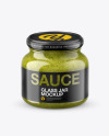 Glass Pesto Sauce Jar in Shrink Sleeve Mockup