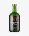 Green Glass Whiskey Bottle Mockup