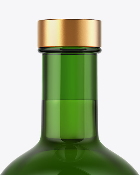 Green Glass Whiskey Bottle Mockup