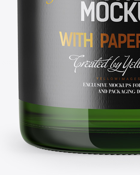 Green Glass Whiskey Bottle Mockup