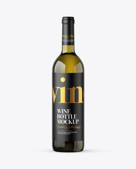 Green Glass White Wine Bottle Mockup Green Glass White Wine Bottle Mockup
