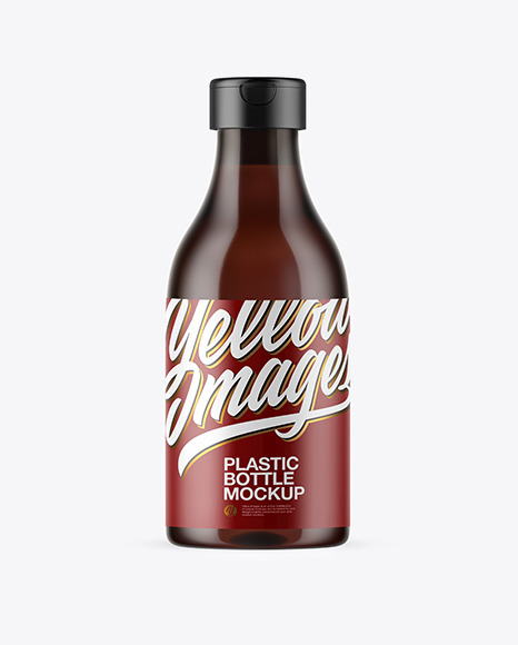 Amber Plastic Bottle Mockup