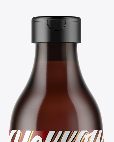 Amber Plastic Bottle Mockup