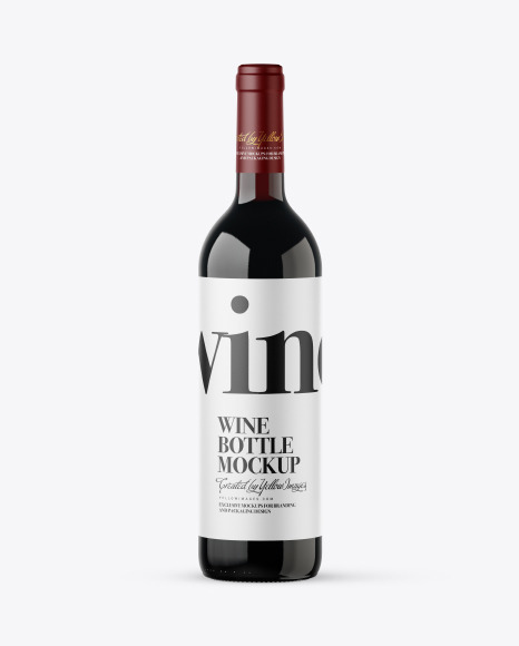Green Glass Red Wine Bottle Mockup Green Glass Red Wine Bottle Mockup