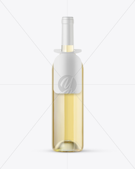 Clear Glass White Wine Bottle Mockup