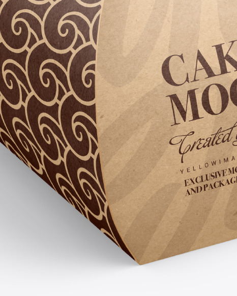 Kraft Cake Box Mockup