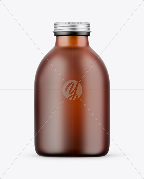 Frosted Amber Bottle Mockup