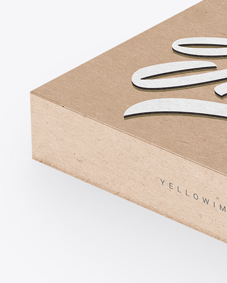 Kraft Paper Box Mockup - Half Side View