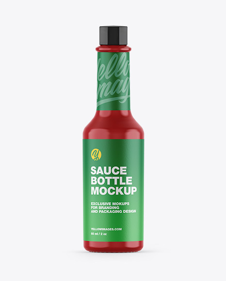 Glossy Sauce Bottle Mockup