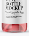 Clear Glass Rose Wine Bottle Mockup