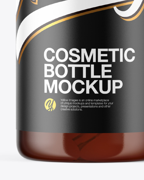 Amber Cosmetic Bottle Mockup