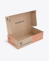 Opened Kraft Paper Box Mockup - Half Side View