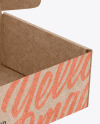 Opened Kraft Paper Box Mockup - Half Side View