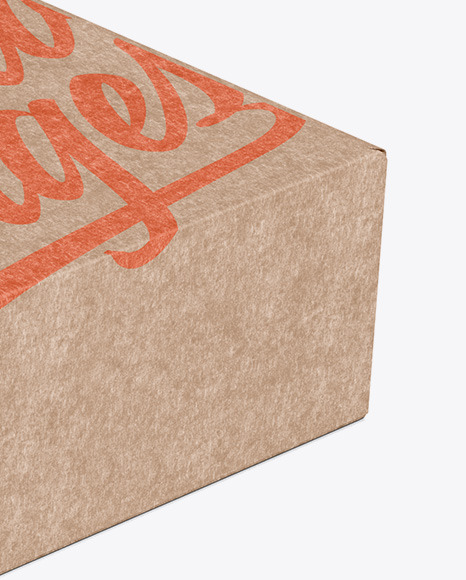 Kraft Paper Box Mockup - Half Side View