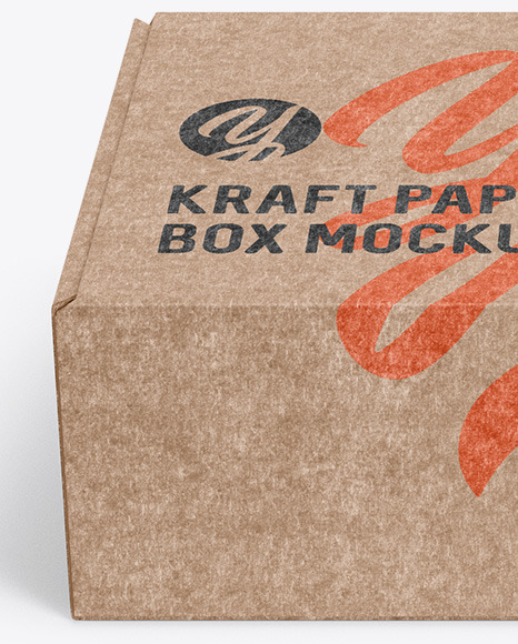 Kraft Paper Box Mockup - Front View