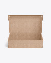 Opened Kraft Paper Box Mockup - Front View