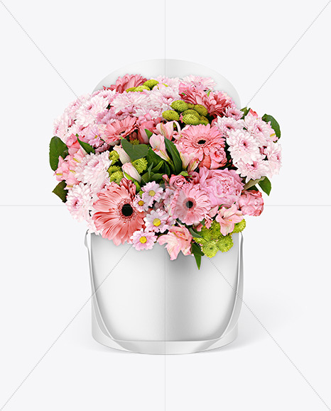 Round Flower Box Mockup