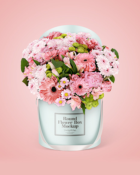 Round Flower Box Mockup