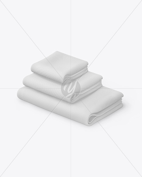 Three Waffle Towels Mockup