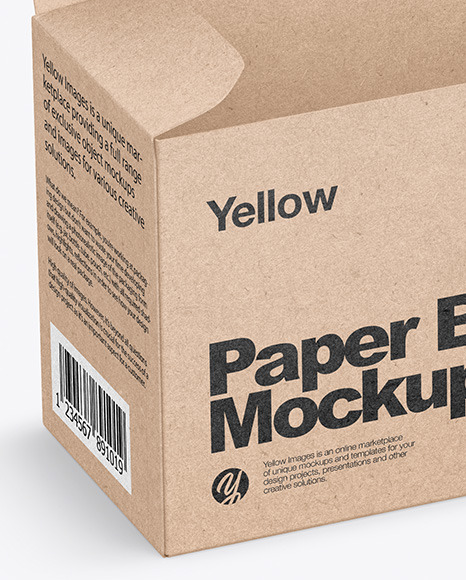 Opened Kraft Box Mockup