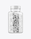 Clear Glass Pills Bottle Mockup