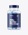 Clear Glass Pills Bottle Mockup