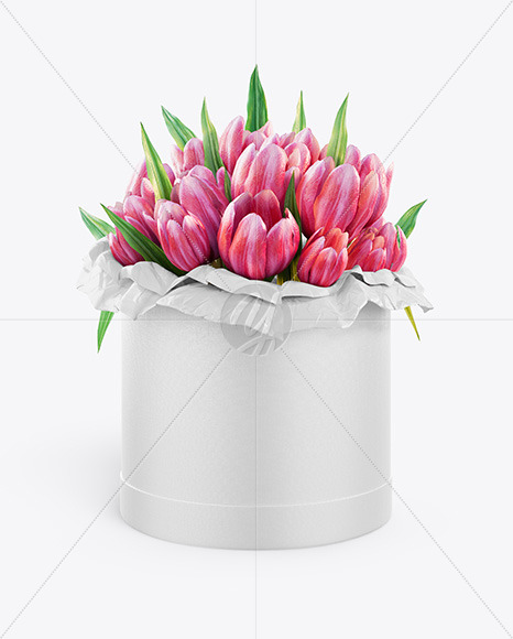 Round Flower Box Mockup